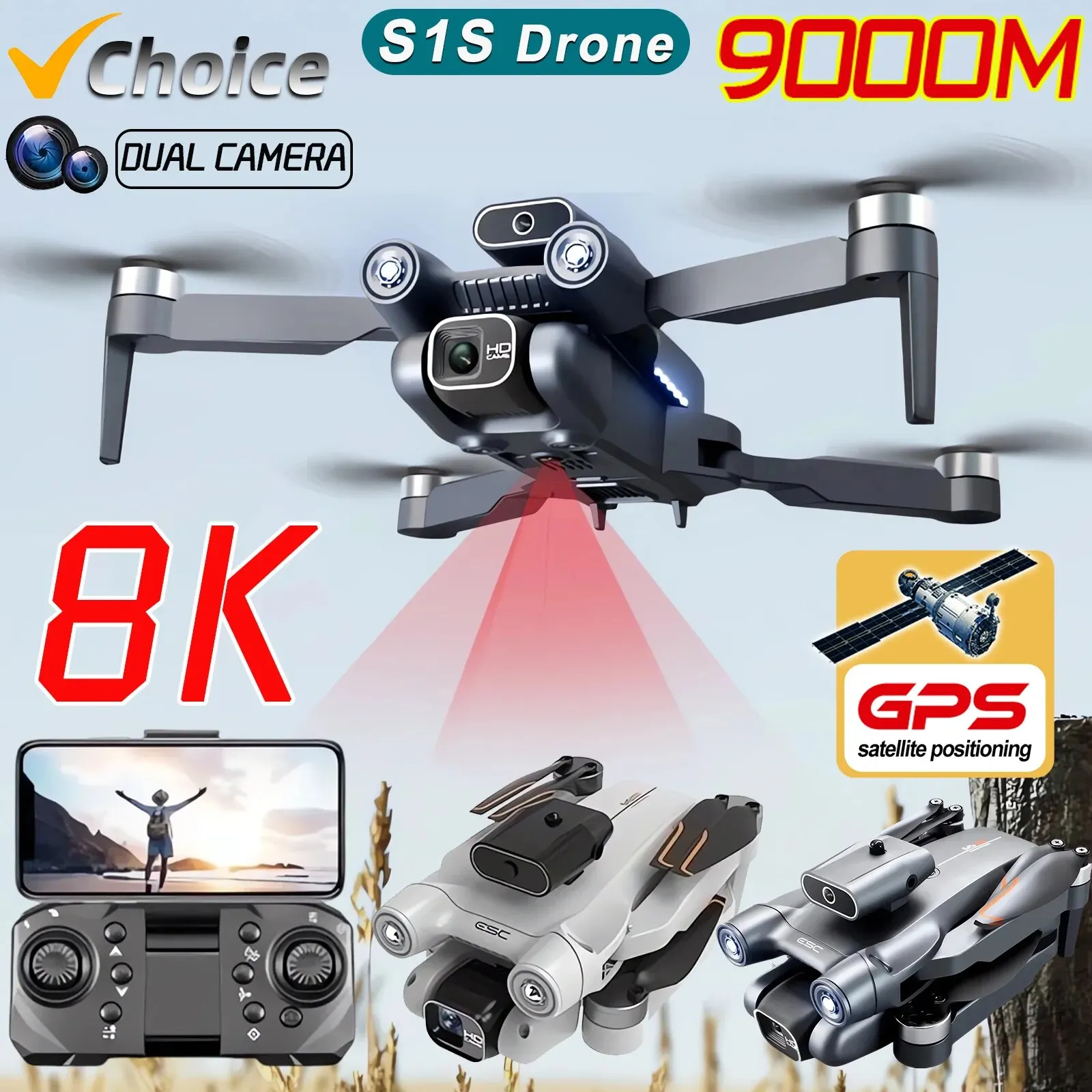 Drone Photogrammetry - โดรนติด GPS 5G S1S ใหม่กล้องโดรน8K มอเตอร์ไร้แปรงถ่านไร้แปรงถ่านสำหรับมืออาชีพโดรนกล้อง
