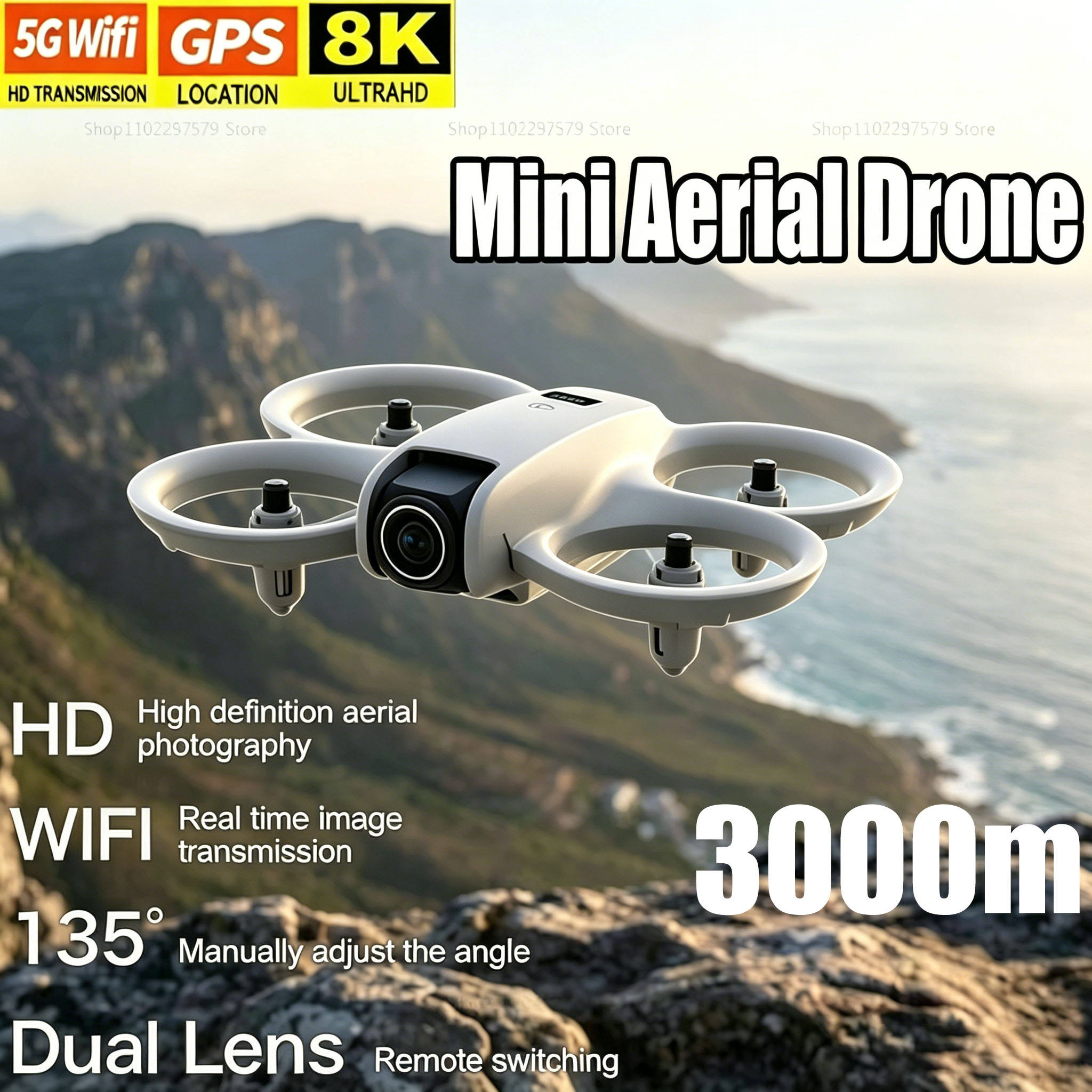 Drone Cinematic - มินิโดรนพร้อมกล้อง 8K HD FPV โดรนแบบพับได้ มอเตอร์ไร้แปรงถ่าน