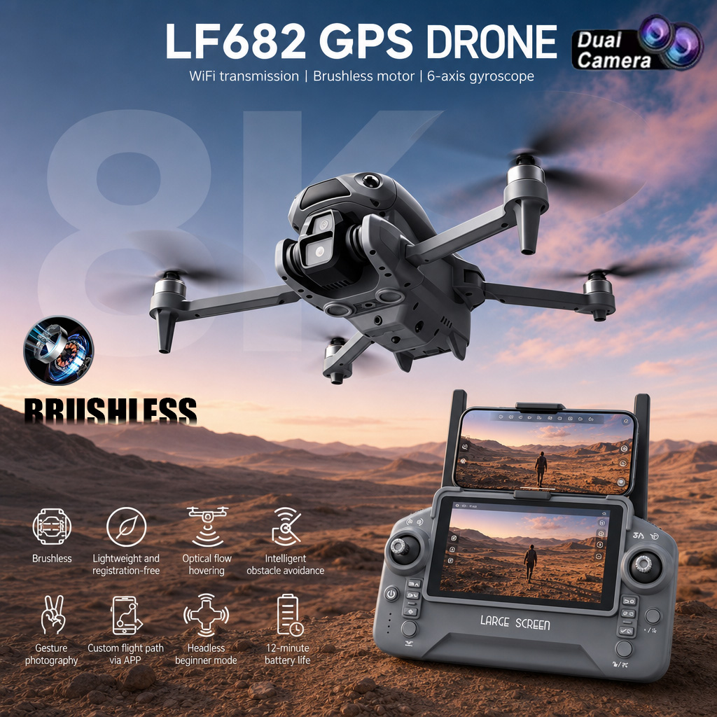 โดรนรุ่นใหม่ LF682 กล้องคู่ 8K - Drone Photogrammetry บทวิจารณ์และราคา